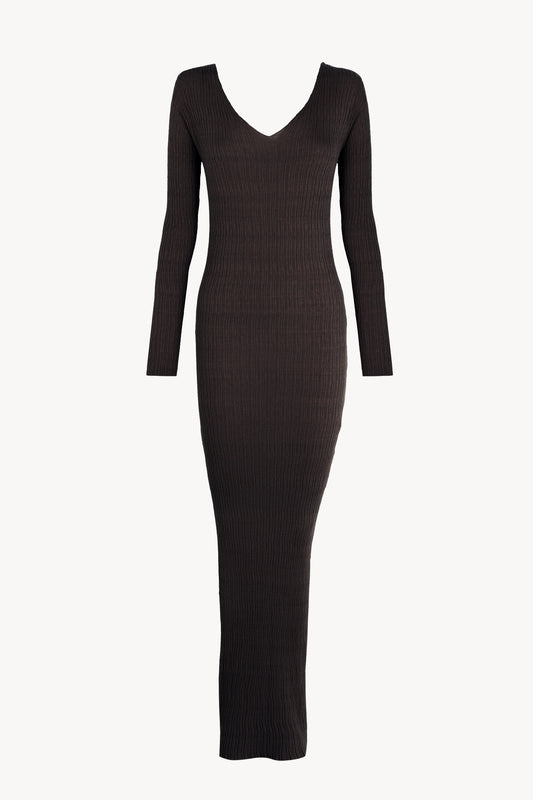 Cypress, long anthracite knit dress