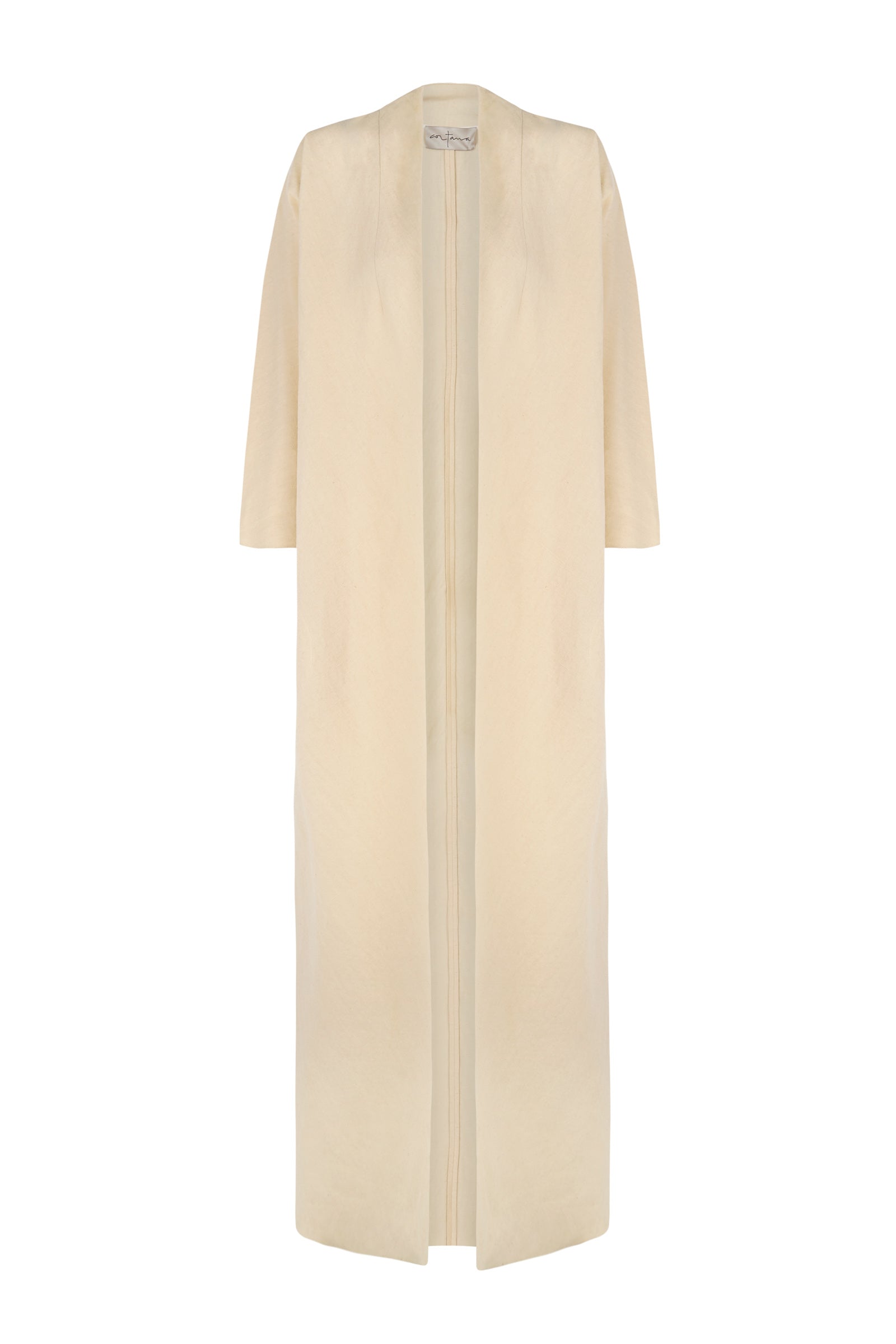 Dakota, vanilla linen and virgin wool coat