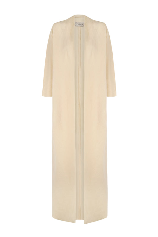 Dakota, abrigo en lino y lana virgen vainilla