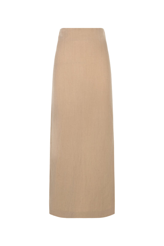 Dakota, falda en lino y lana virgen rosa