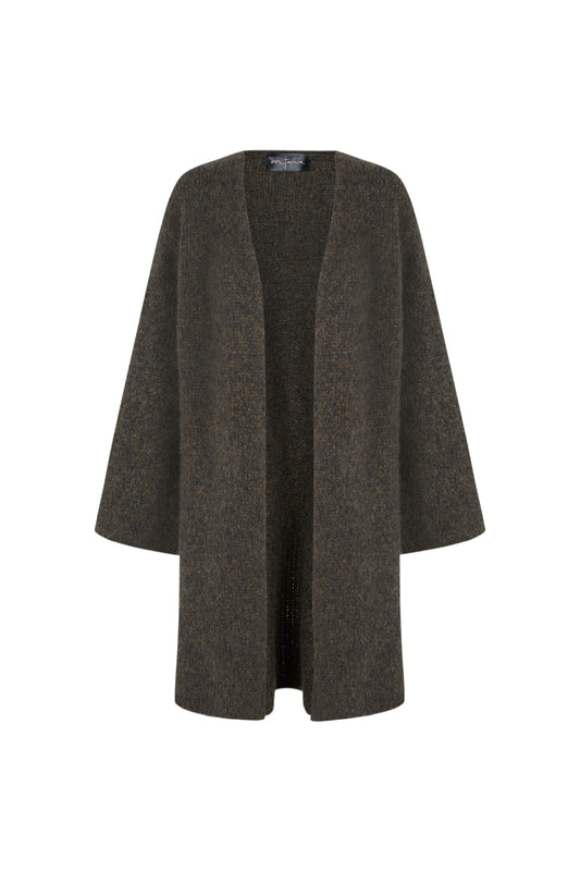 Dan, chaqueta melange en cachemir y seda verde