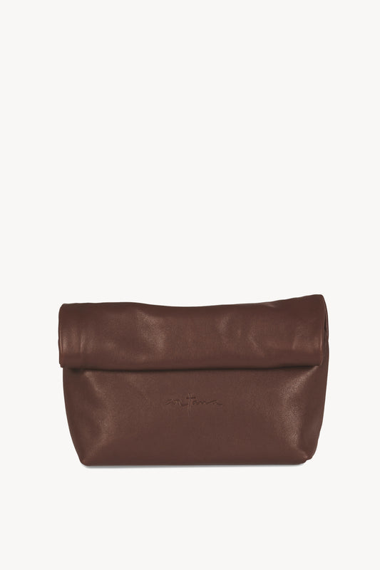 Delhi L, garnet leather large clutch