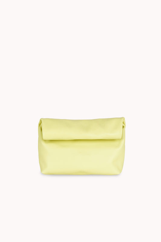 Delhi S, pale canary leather clutch