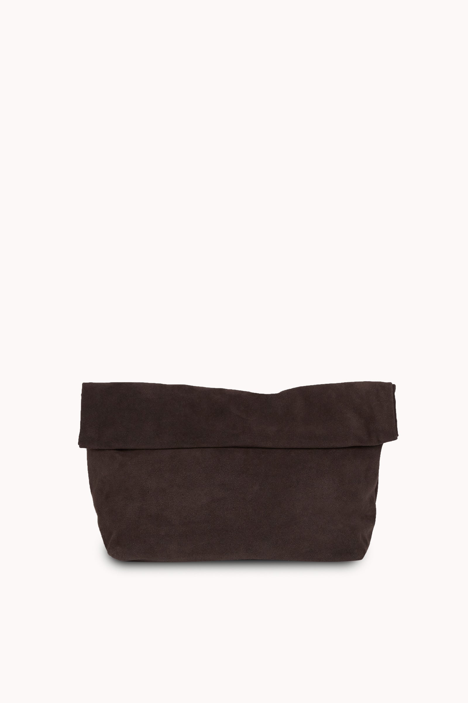 Delhi L, large café suede clutch
