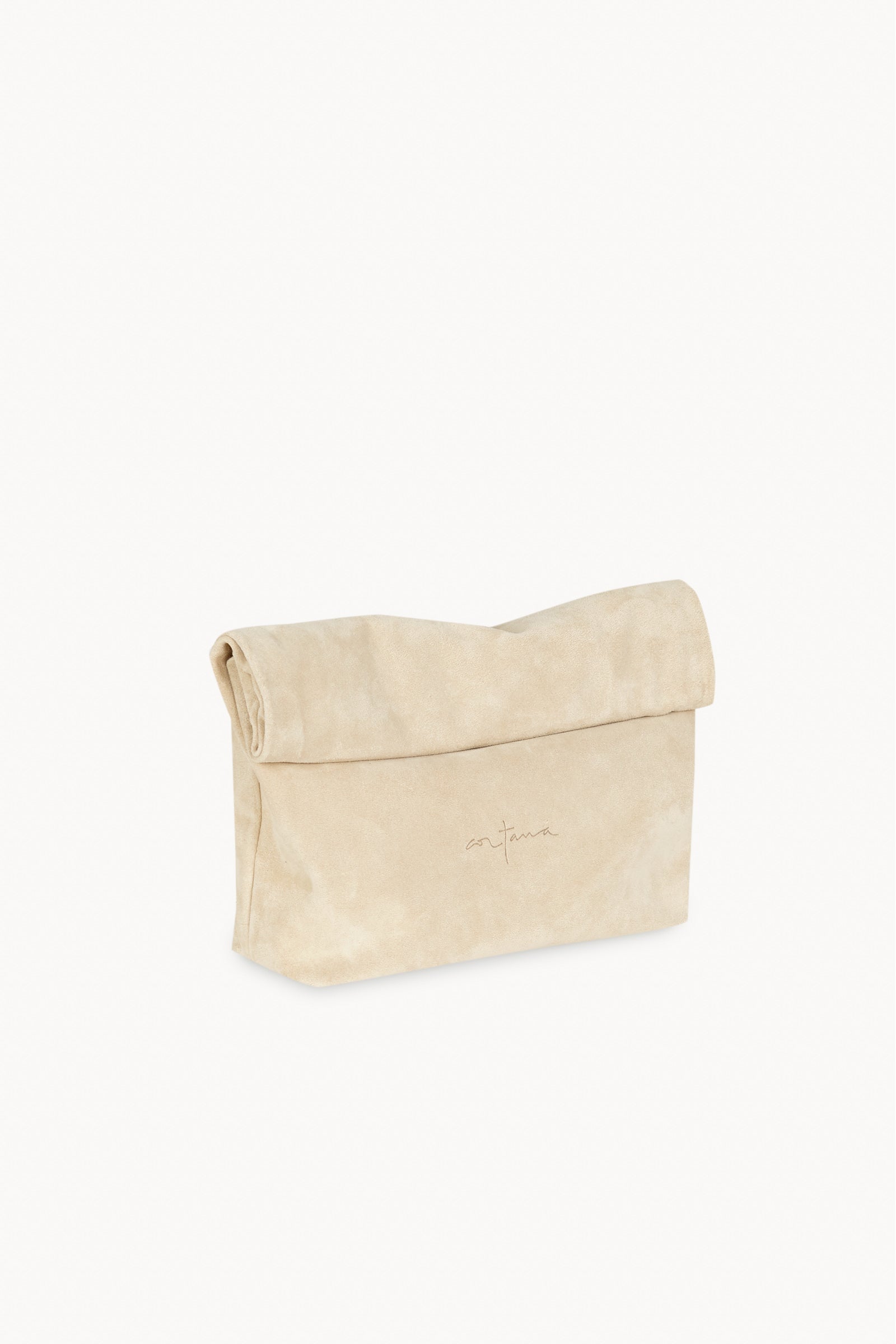 Delhi s, clutch de ante beige oscuro