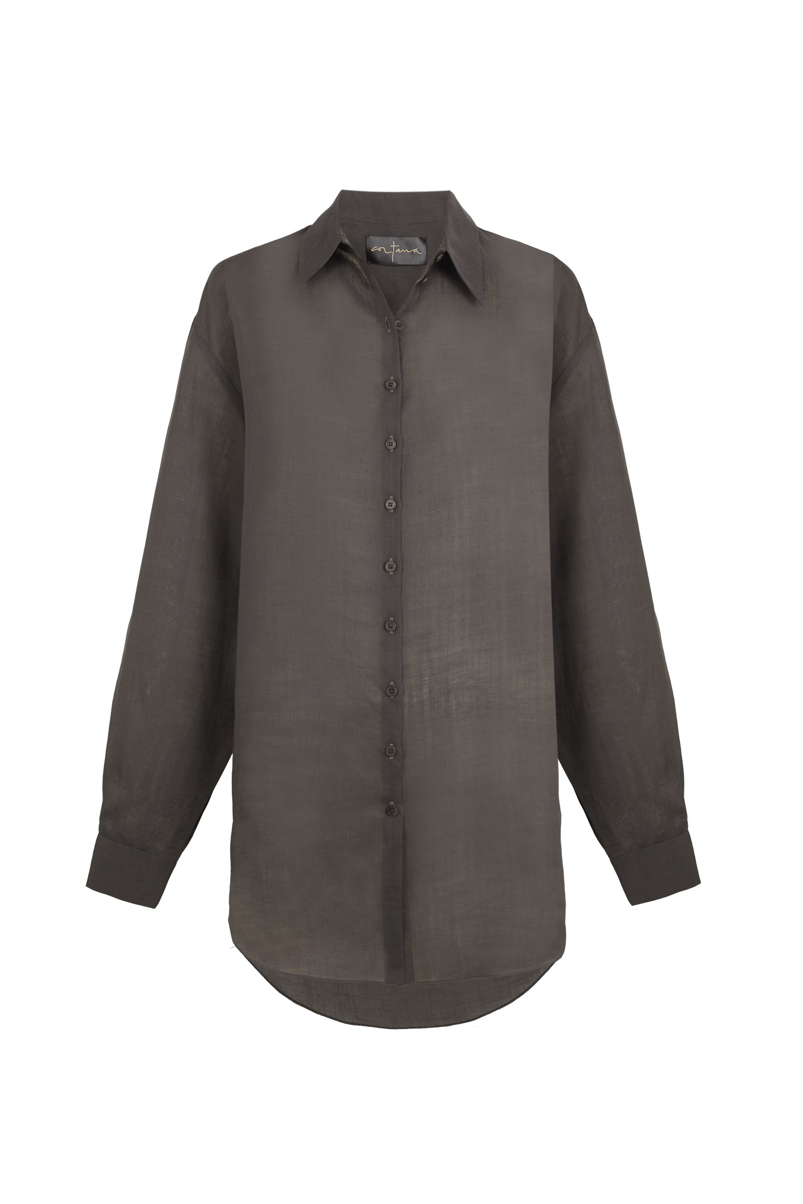 Dennis, camisa oversize de ramio malva oscuro