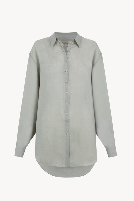 Dennis, camisa oversize de ramio azul cielo