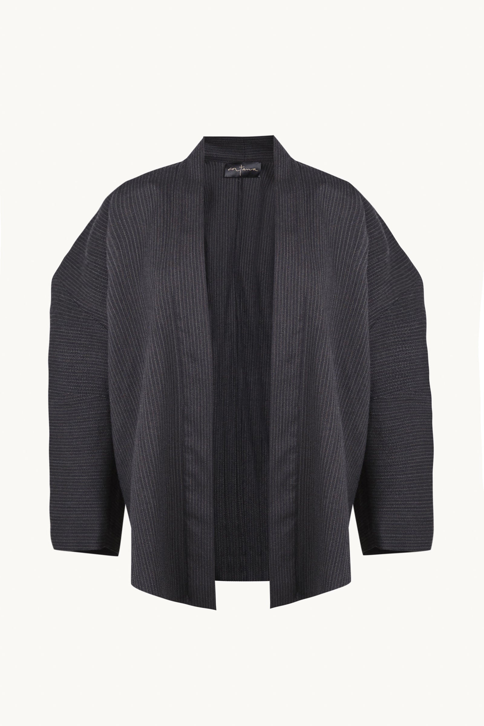 Destino, blue and grey jacquard striped oversized jacket