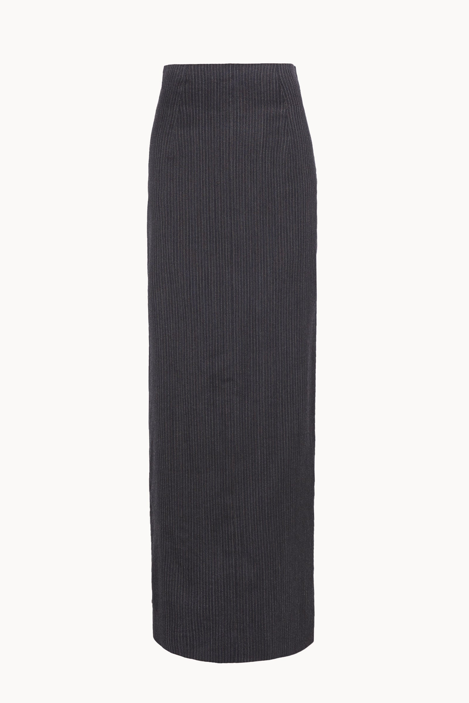 Destino, blue and grey jacquard striped maxi skirt