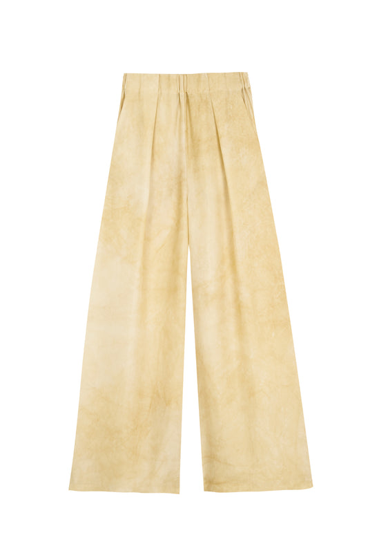 Dream, maltinto ivory silk palazzo pants