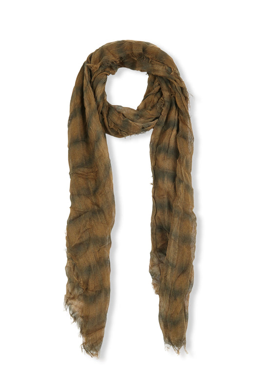 Eclipse, foulard a rayas maltinto verde oscuro y amarillo