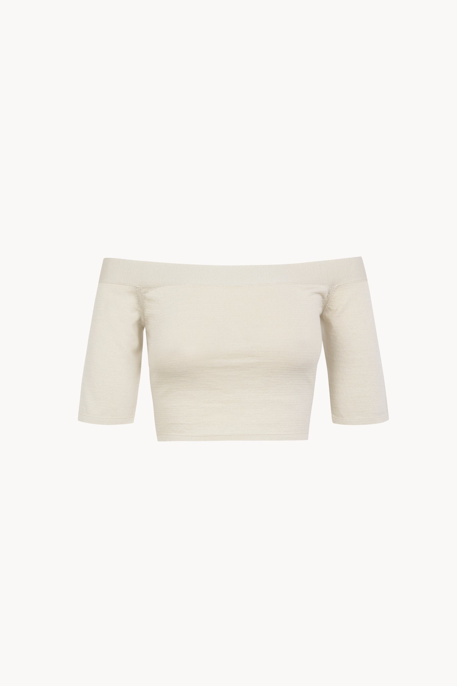 Elaris, off white organic cotton and silk knit top