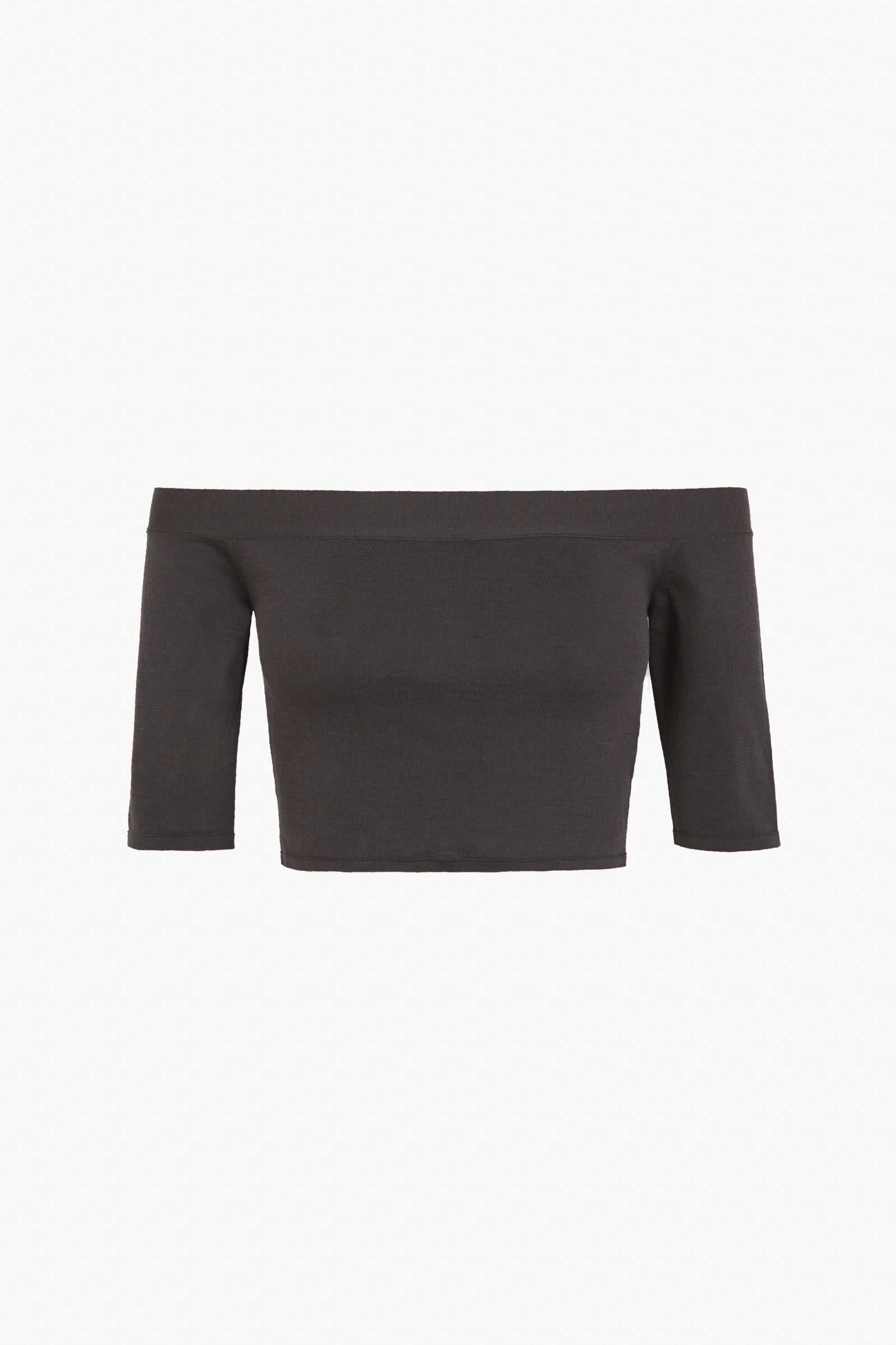 Elaris, graphite organic cotton and silk knit top