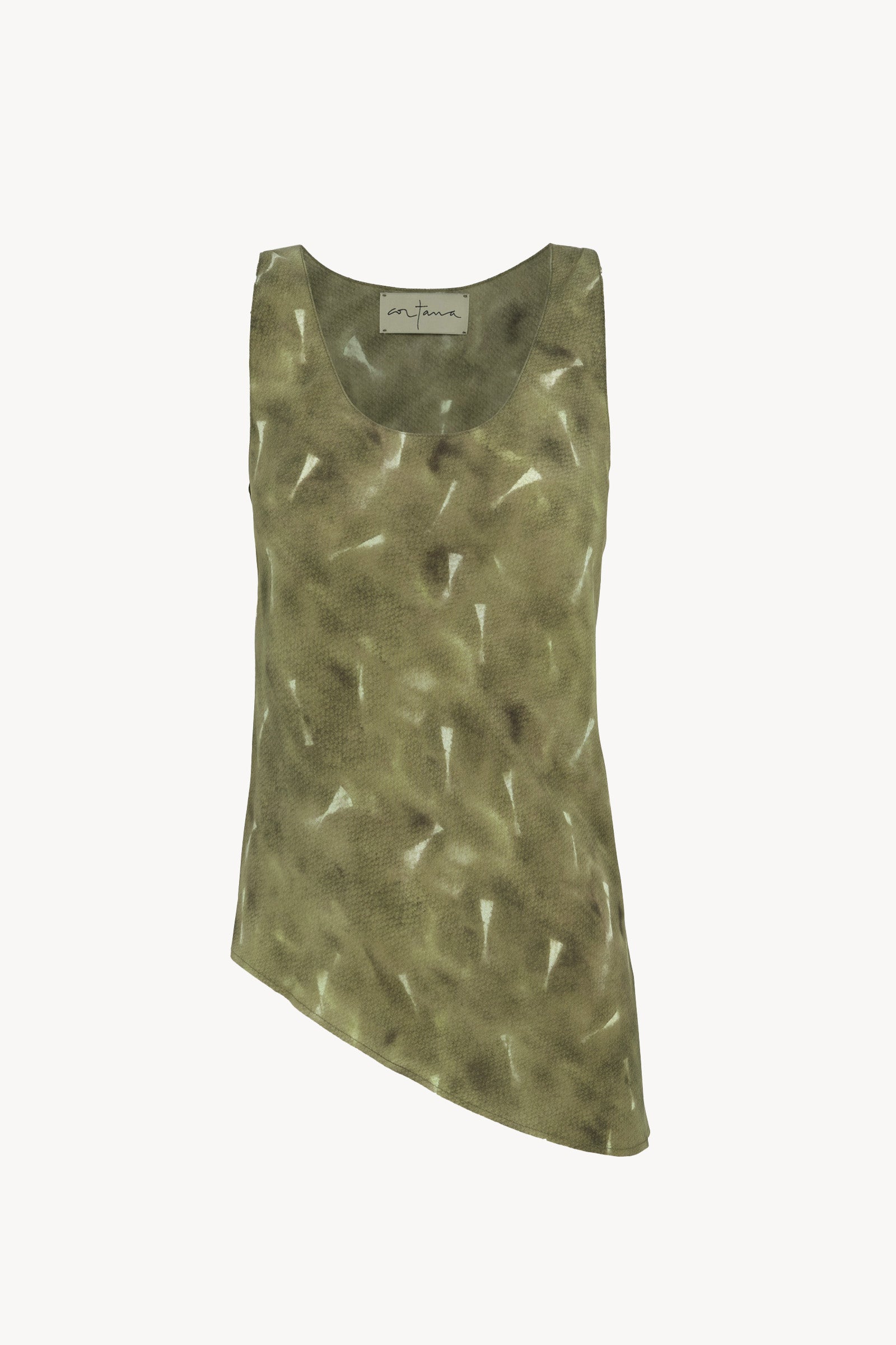 Elise, pua print organic silk top