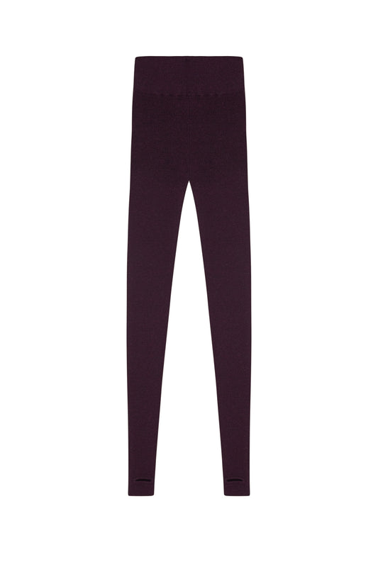 Elmer, leggings en baby alpaca y lana merino burdeos