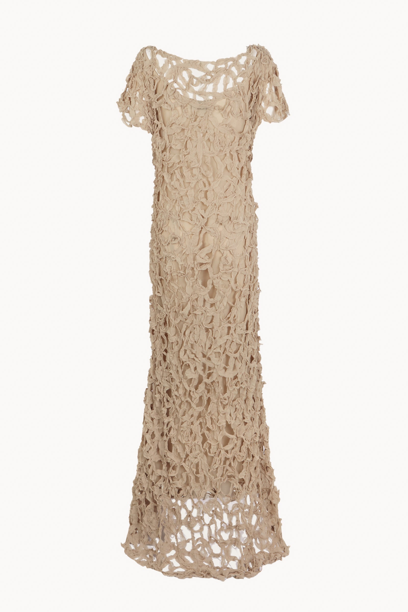 Embull, dark beige silk muslin dress