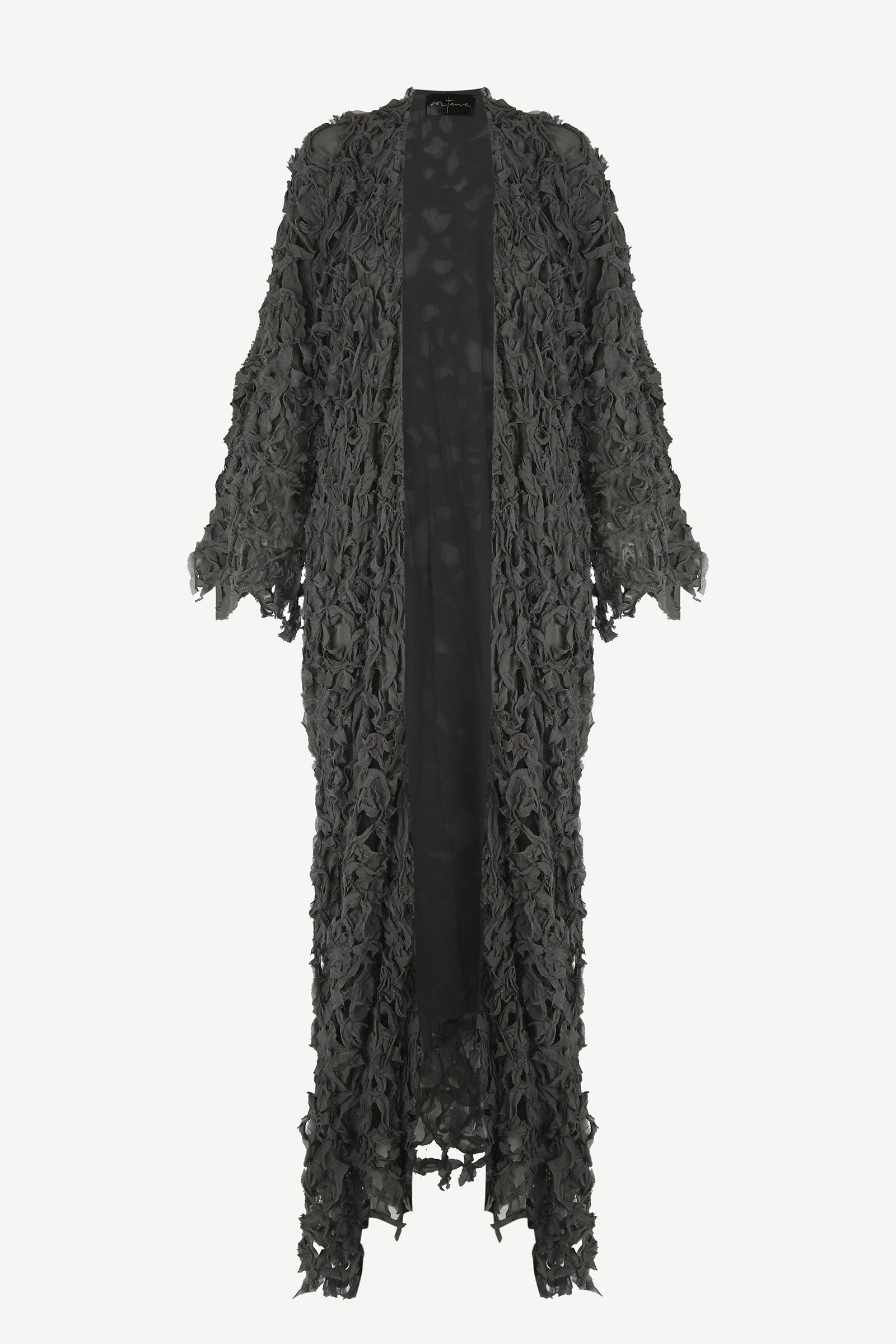 Embull, dark grey silk crinkle jacket