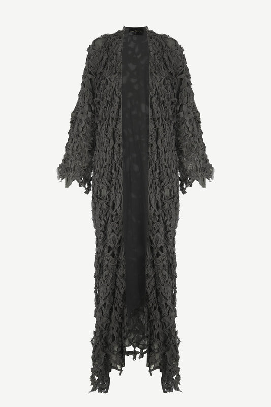 Embull, dark grey silk crinkle jacket