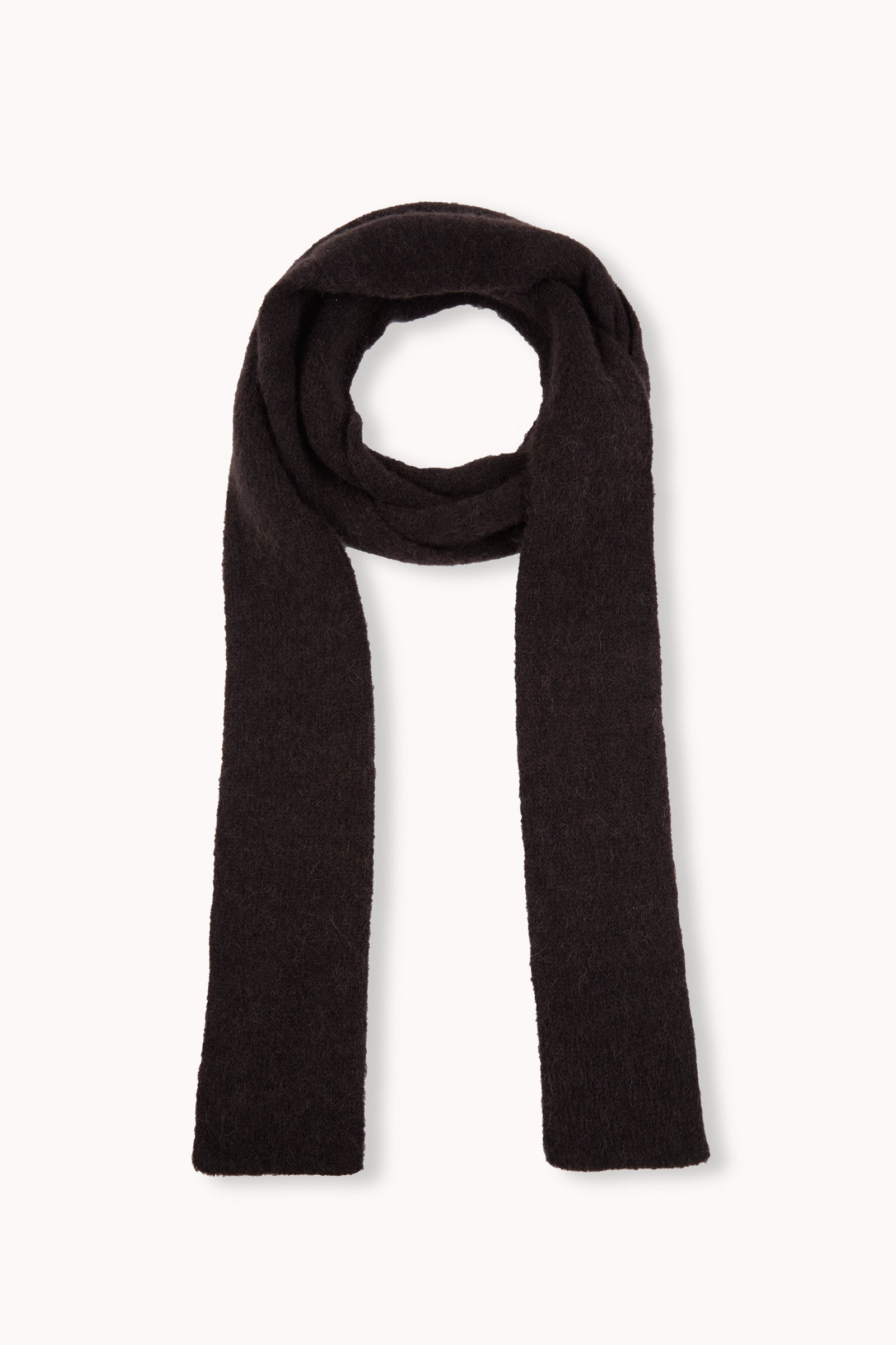 Erika, dark brown wool and silk knit scarf