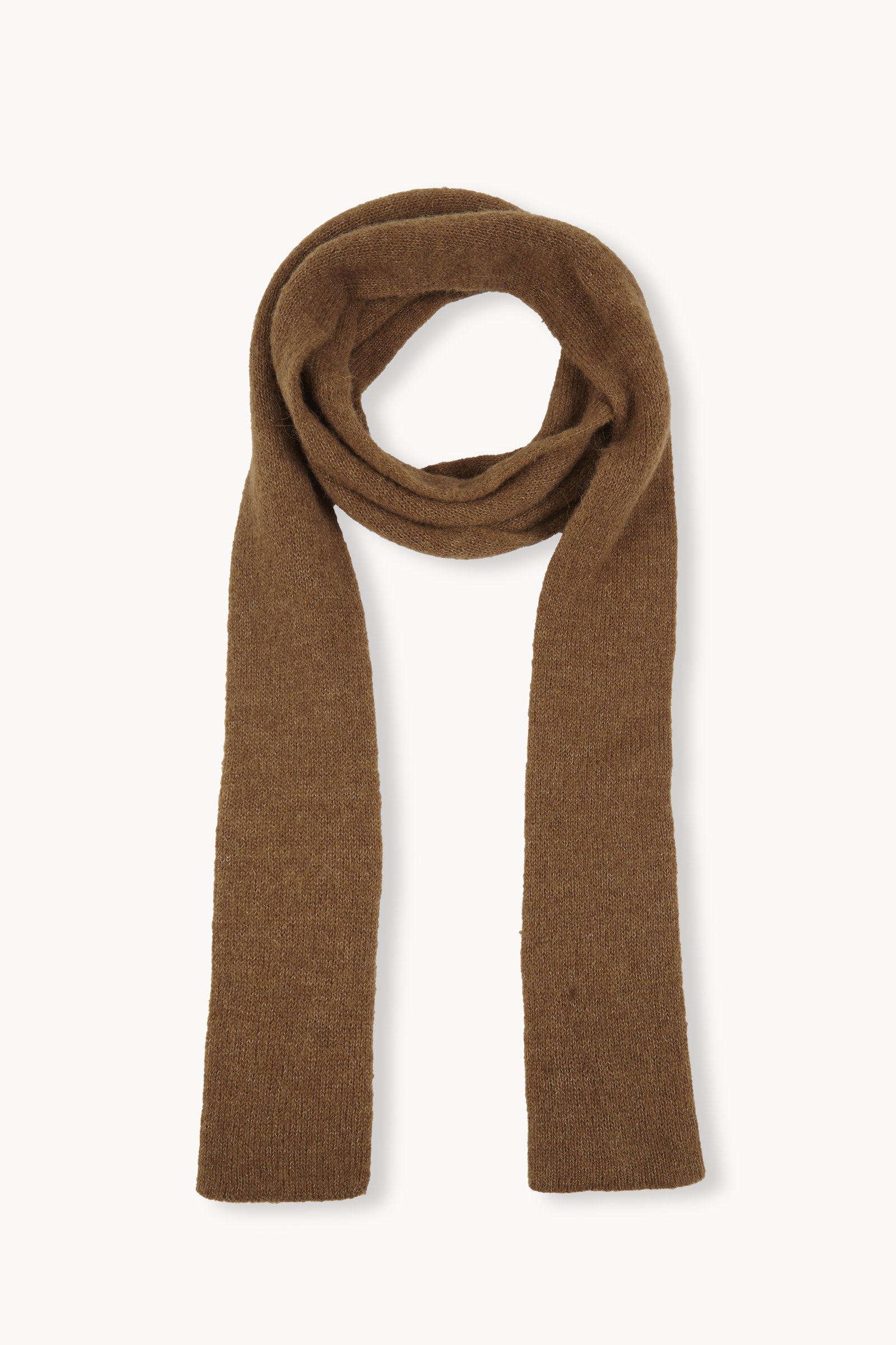 Erika, tobacco wool and silk knit scarf