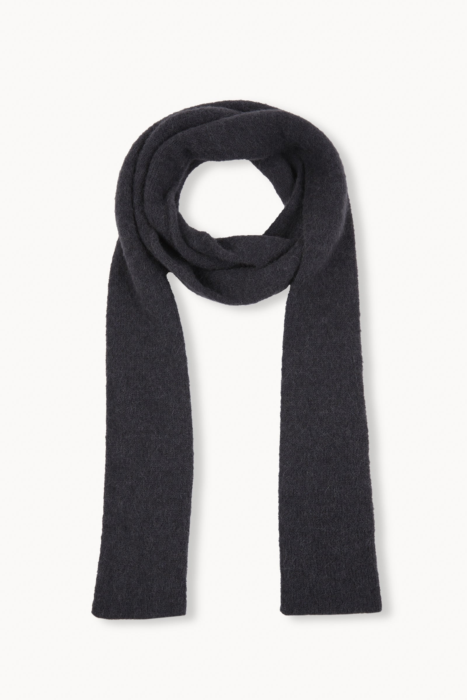 Erika, night green wool and silk knit scarf