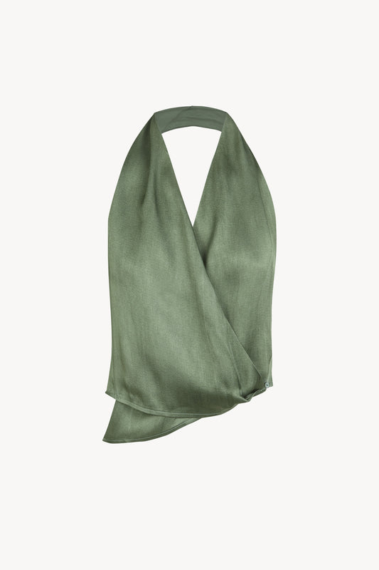 Etna, fade aquamarine silk top