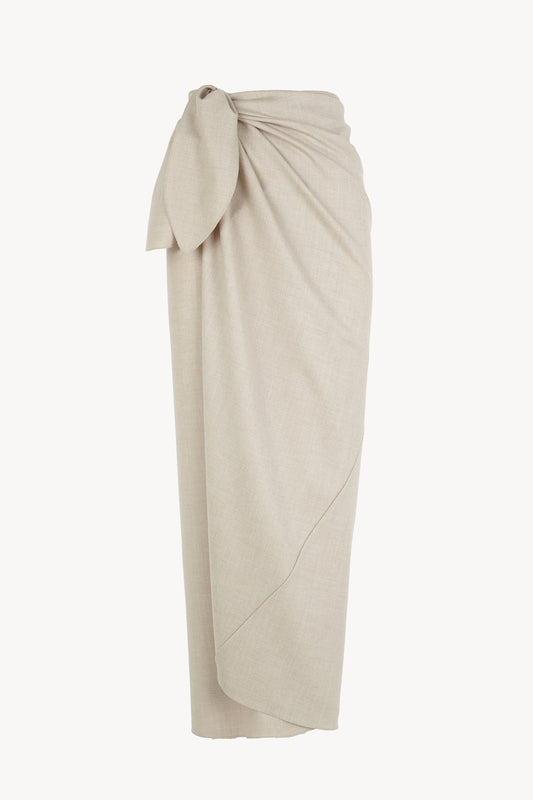 Fabula, beige virgin wool pareo skirt