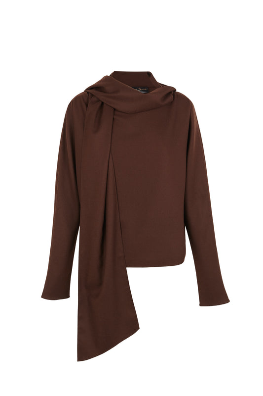 Fabula, top de lana virgen chocolate