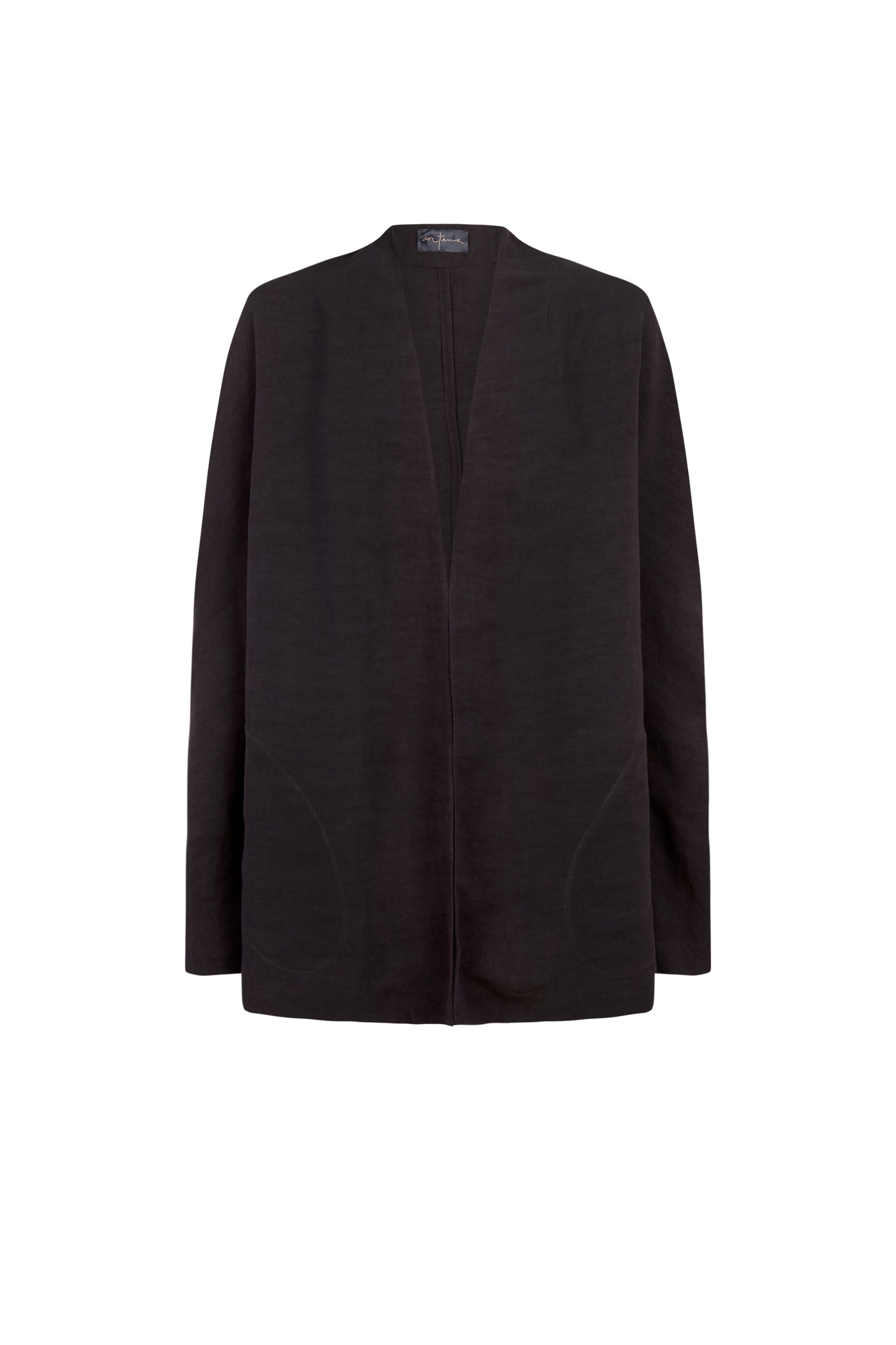 Fania, chaqueta en lino y viscosa blueberry