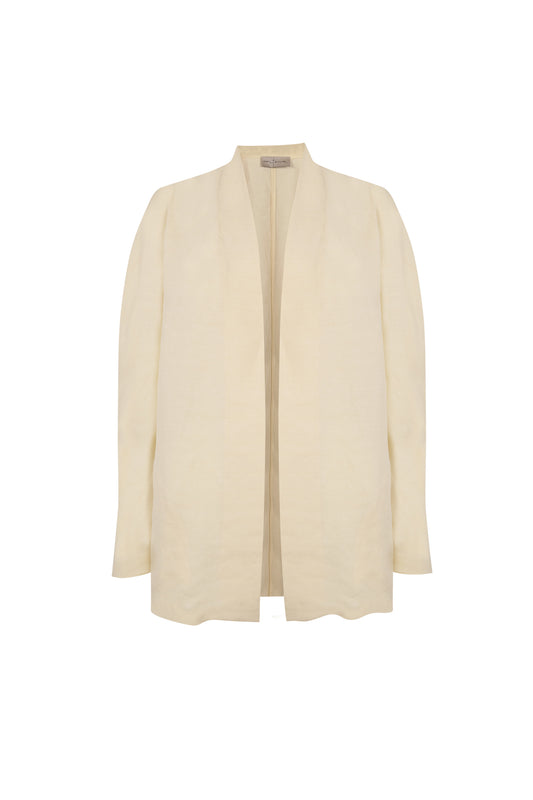 Fania, vanilla linen and viscose jacket