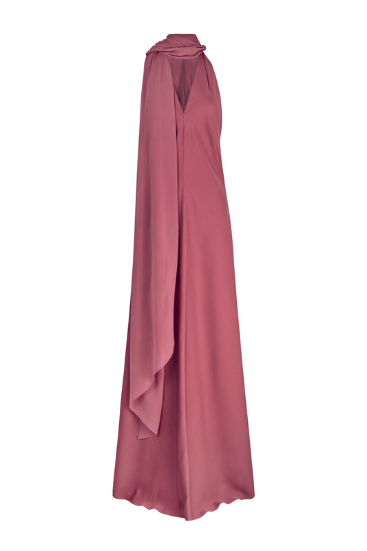 Farah, convertible dress in pink silk