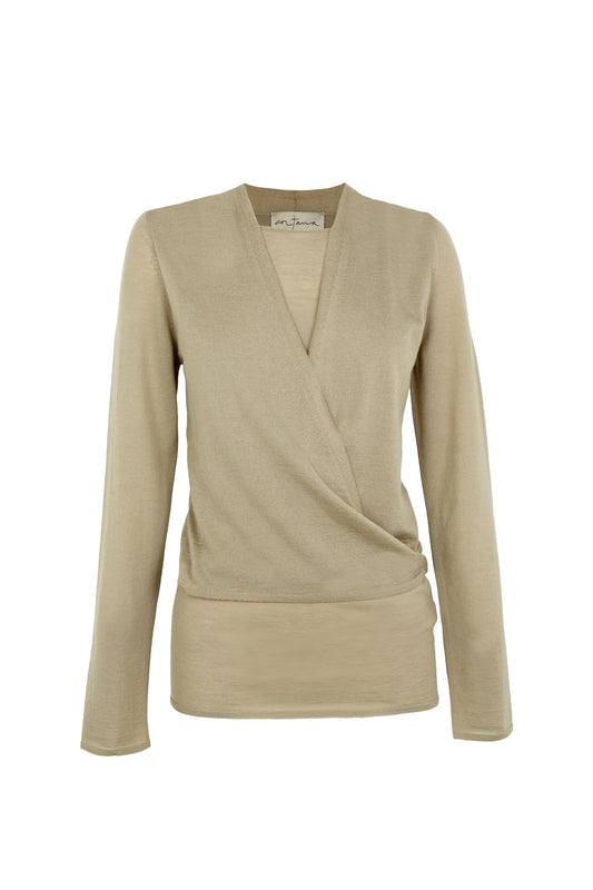 Fio, dark beige cashmere cardigan
