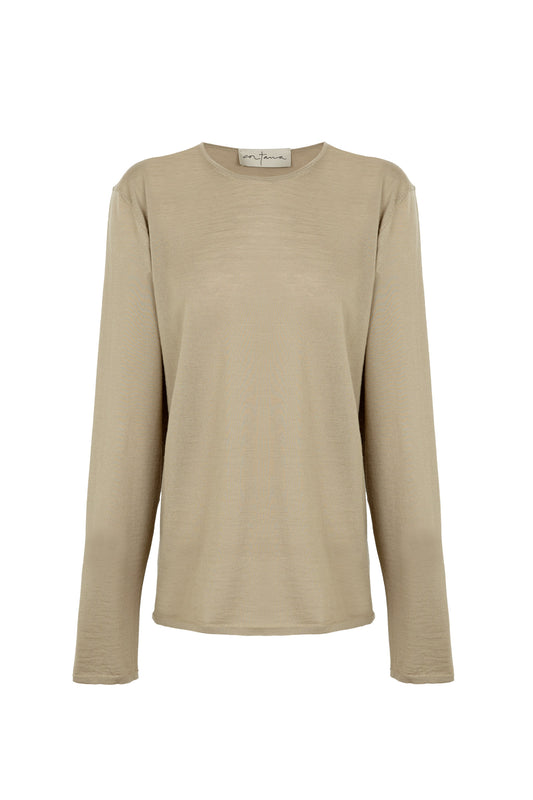 Fio, dark beige cashmere sweater