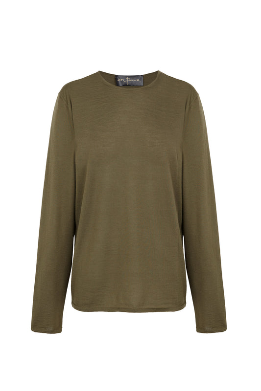 Fio, jersey de punto cachemir kaki