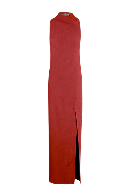 Fiona, vestido entallado rojo carmin