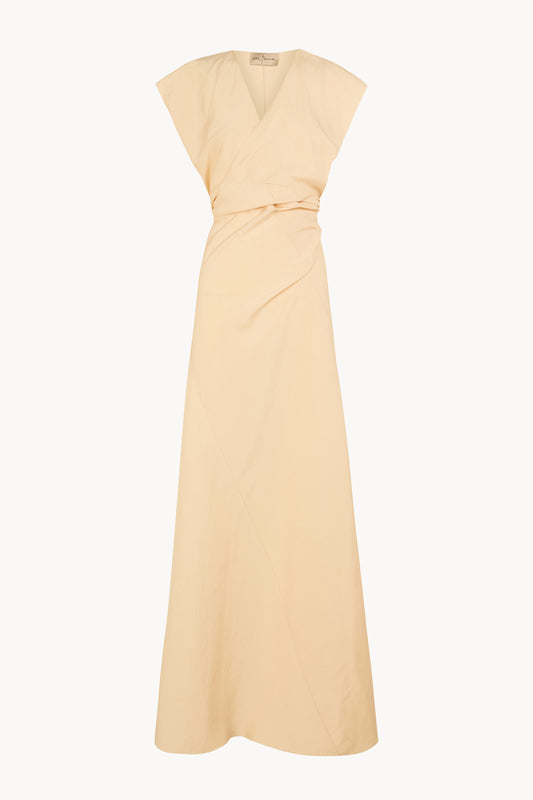Gaia, beige mares linen and silk dress