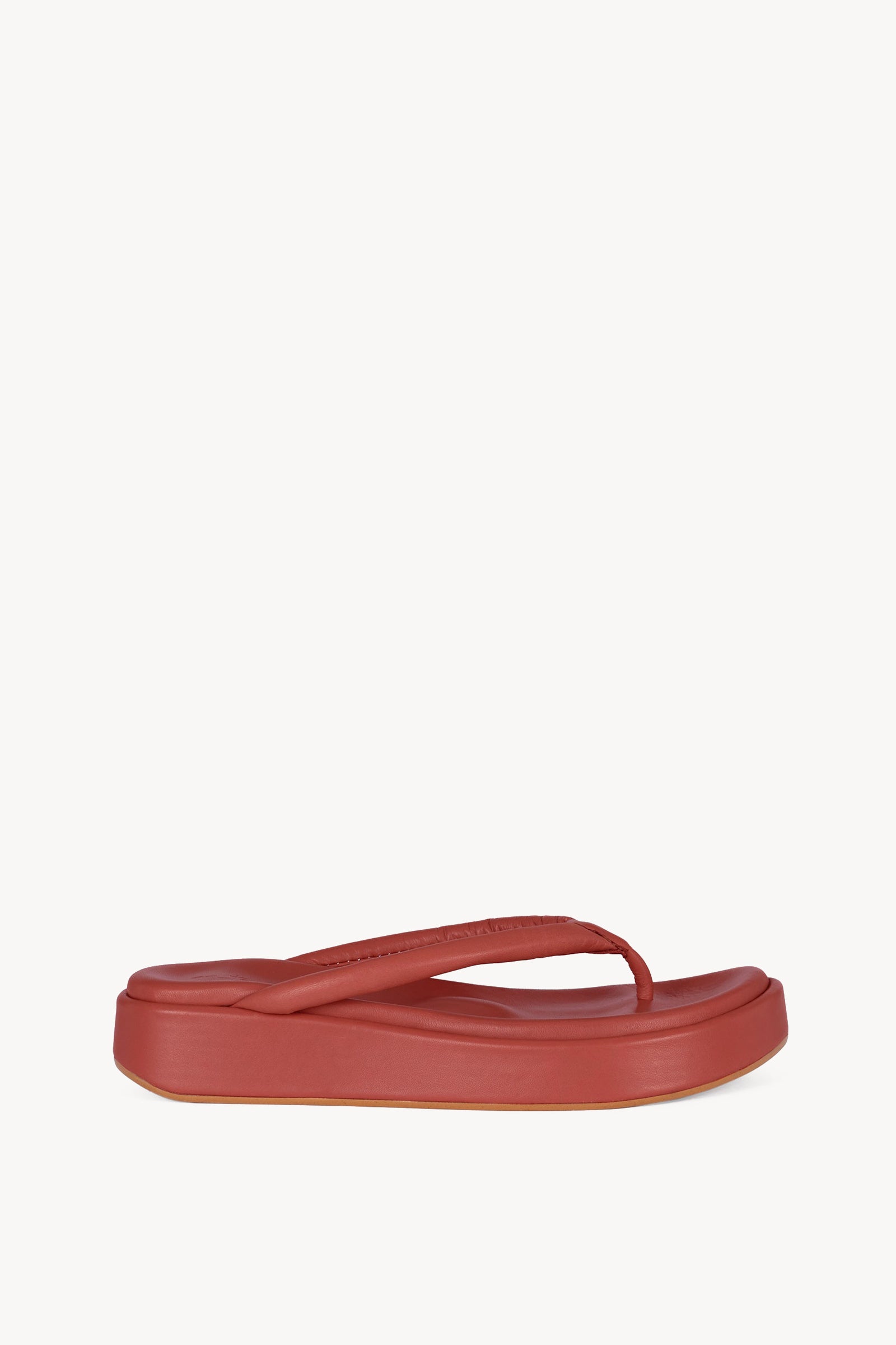 Geisha, clay leather platform flip flops