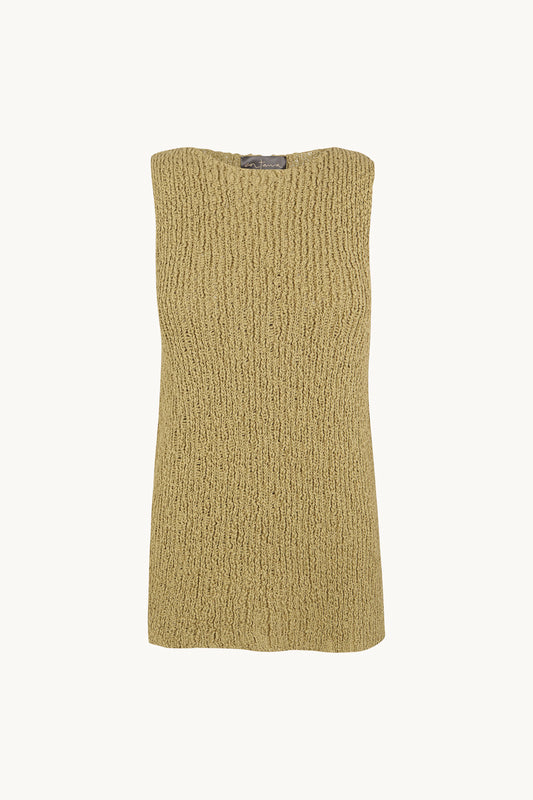 Gina, top de punto de algodon mako kaki claro