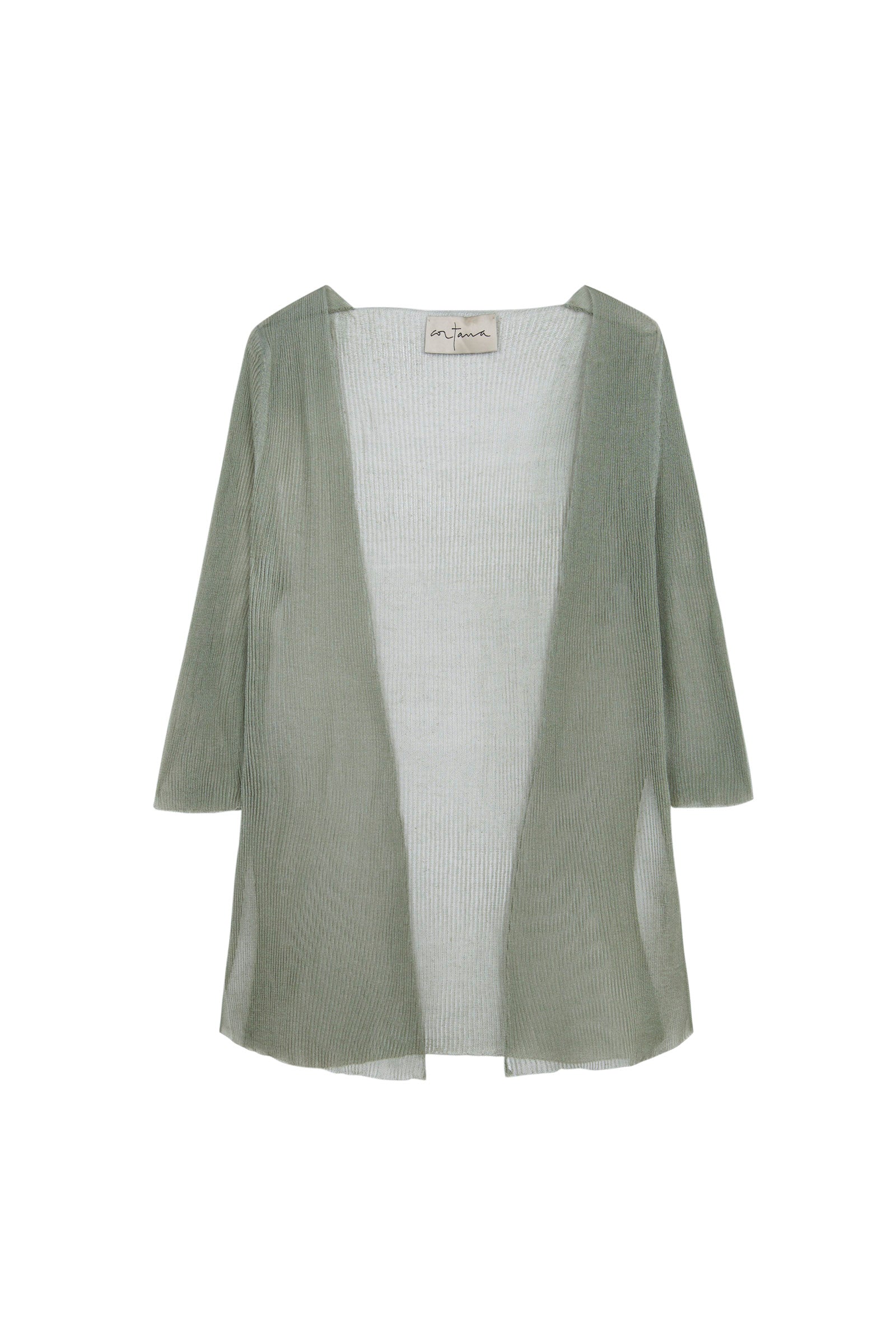 Giulia, chaqueta en punto de seda aqua
