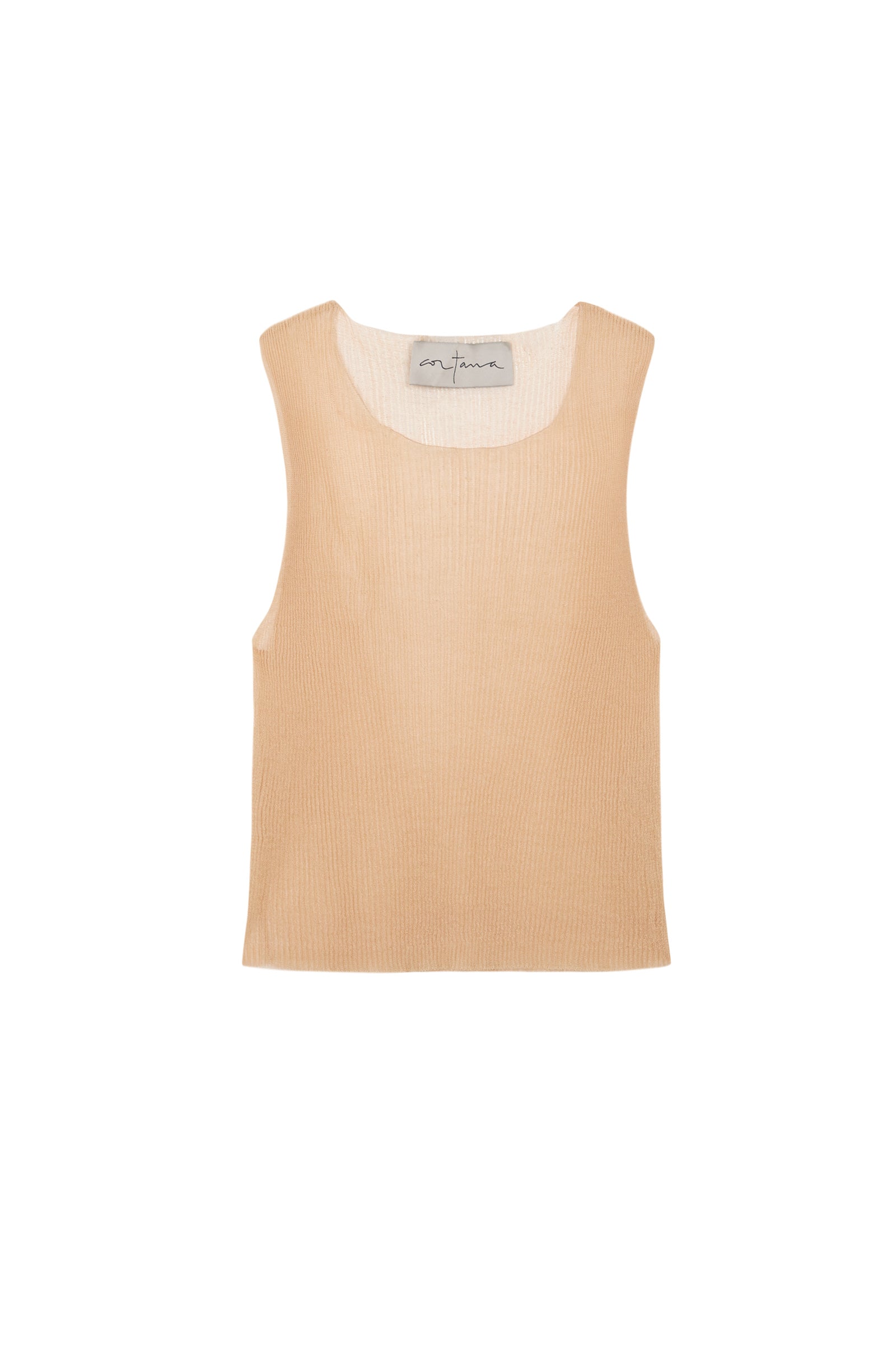 Giulia, peach silk knit top