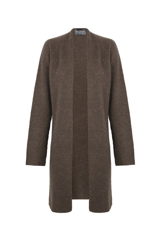 Hana, taupe alpaca, cashmere, and silk jacket