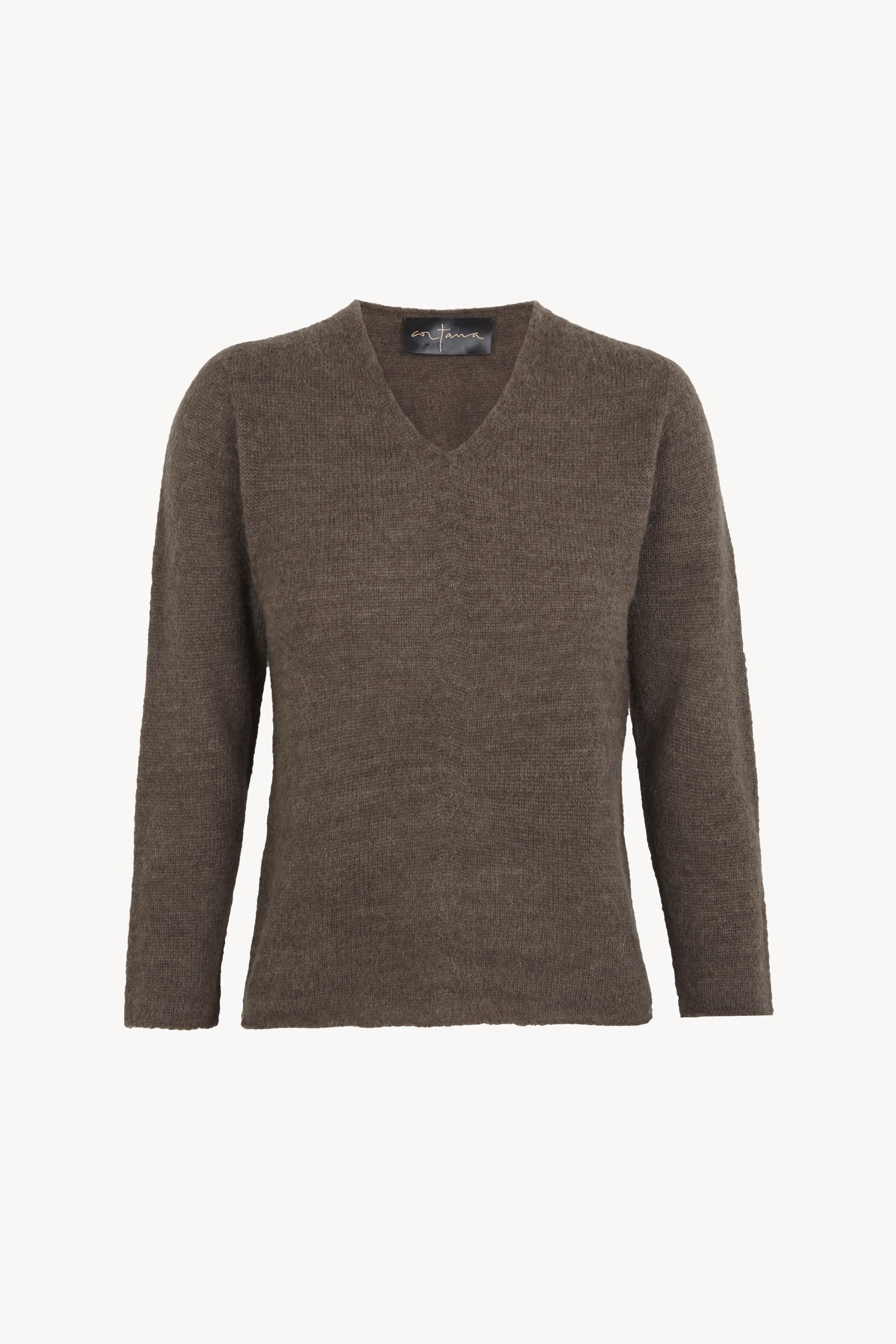 Hana, taupe baby alpaca, cashmere and silk jumper