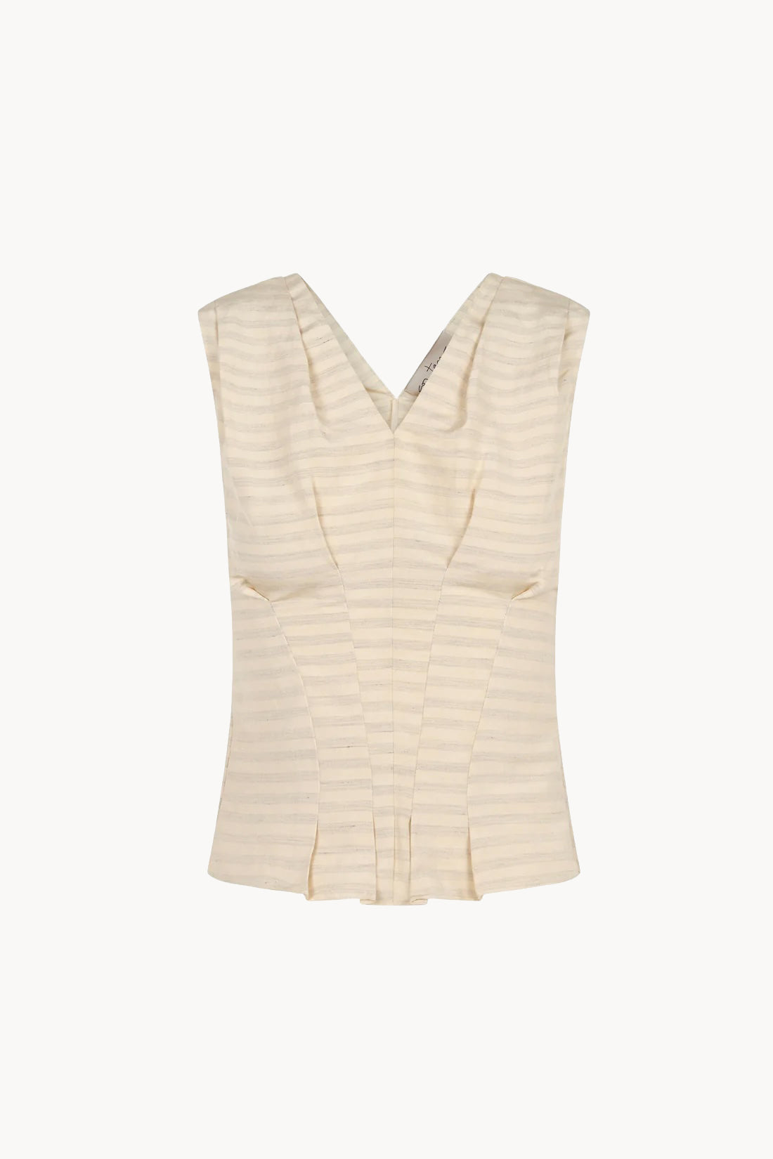 Ida, striped top in linen and silk