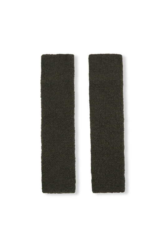 Igloo, dark green cashmere and silk muffs