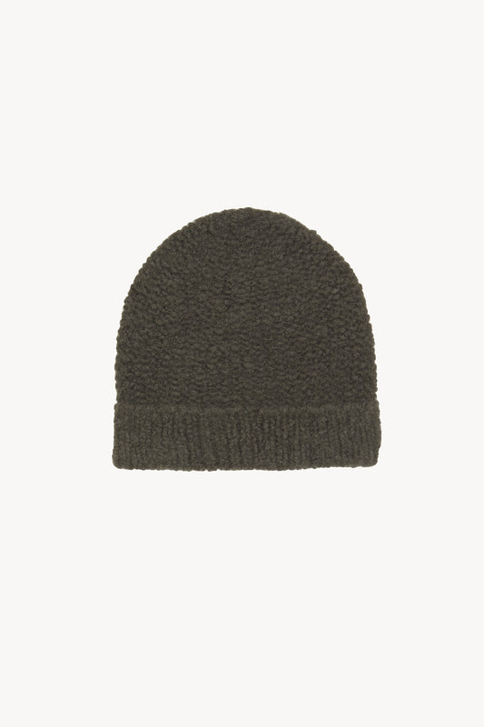 Igloo, dark green cashmere and silk beanie