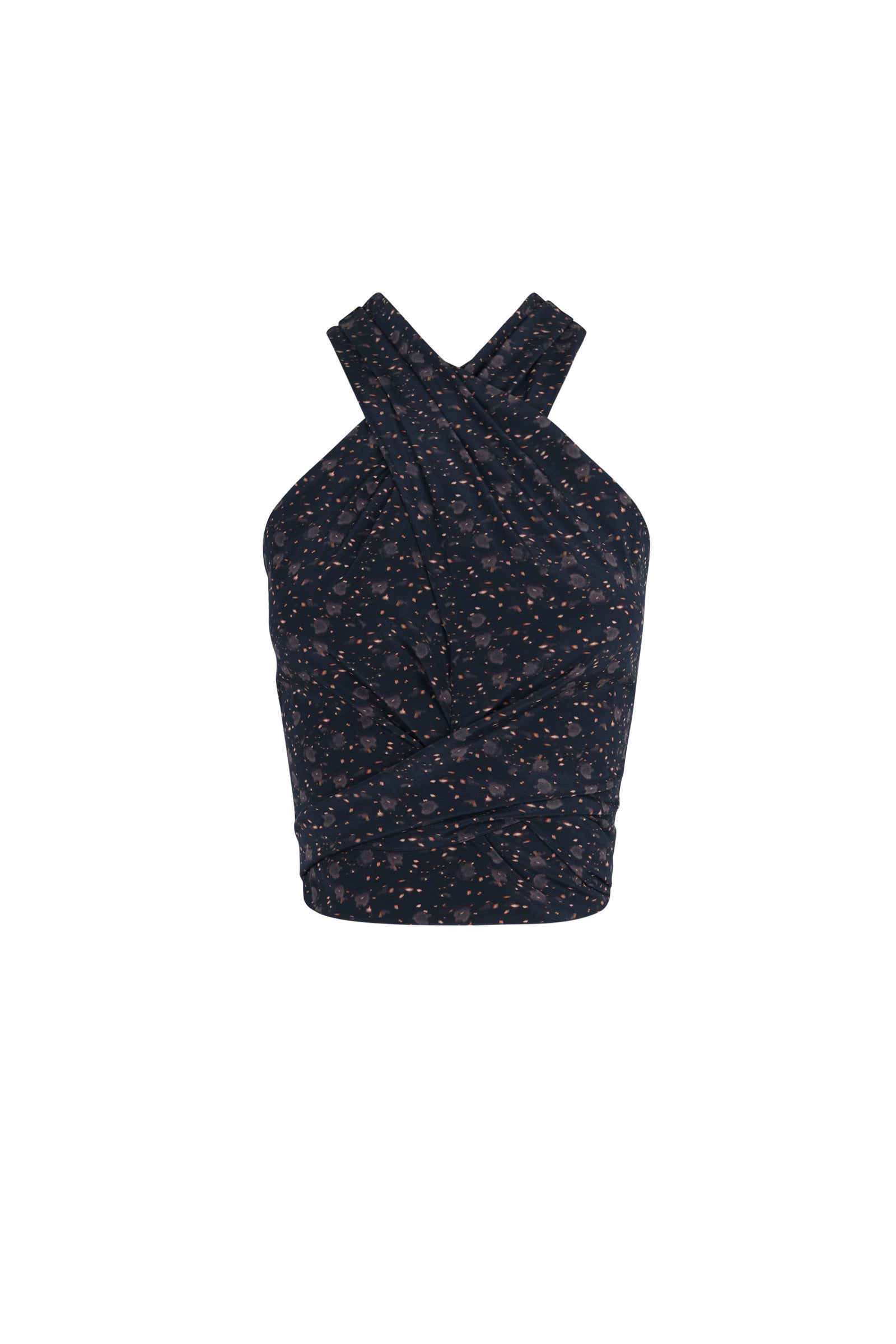 Iman, hedy print stretch silk top