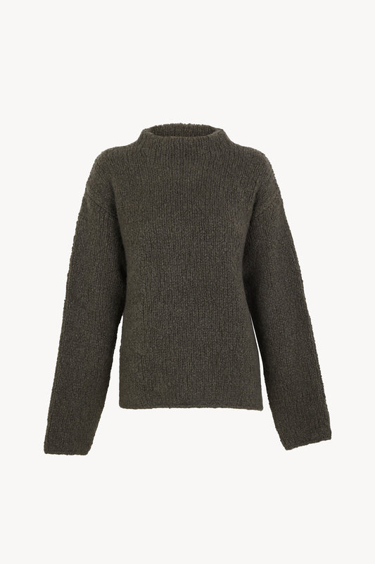 Inu, jersey de punto cachemir y seda verde oscuro