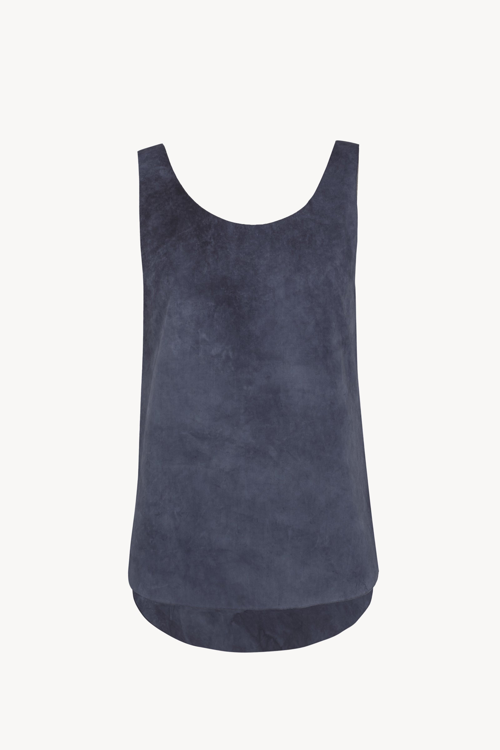 Isla, fade navy cotton poplin top