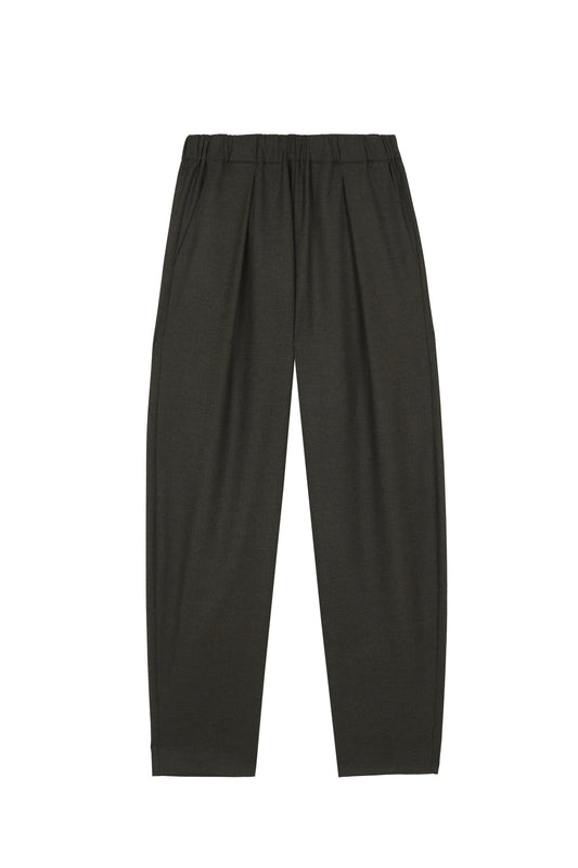 Jackie, dark green virgin wool pants