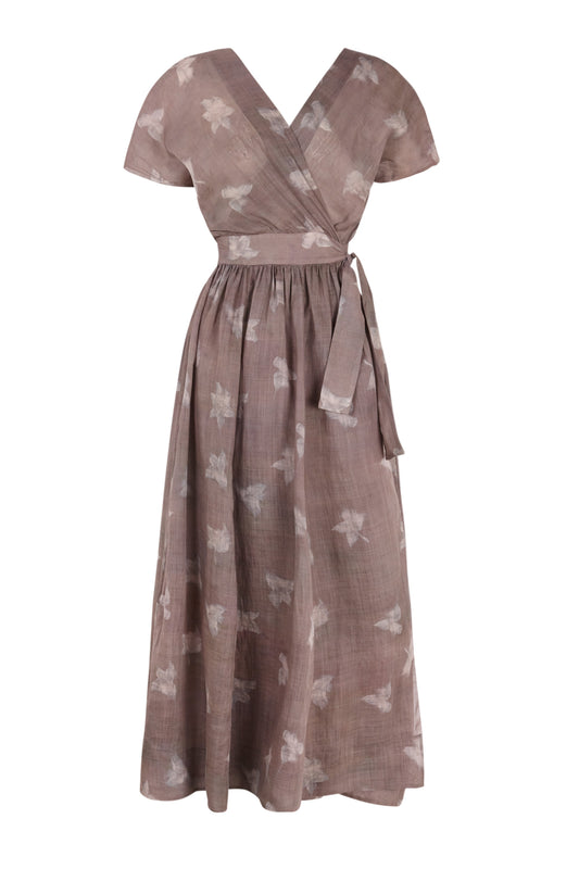 Janina, vestido midi en ramio estampado